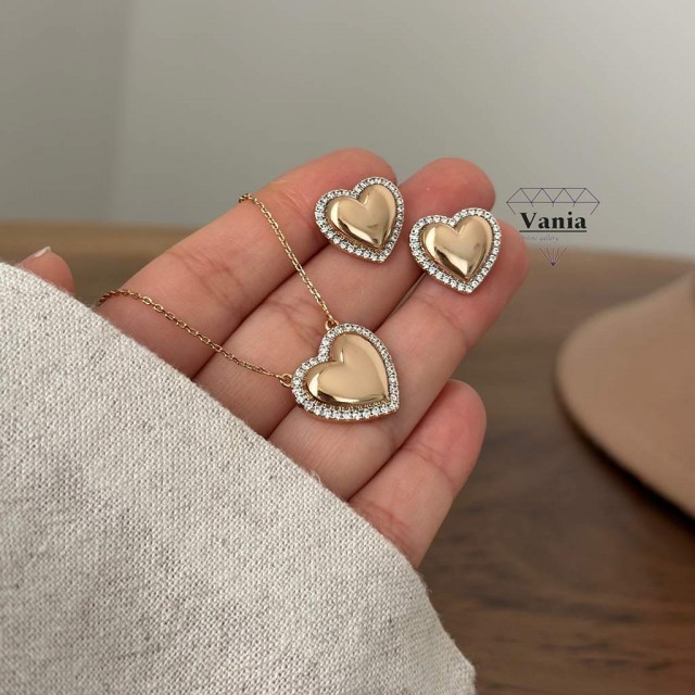 نیم ست قلب آینه ای ژوپینگ کد As1070