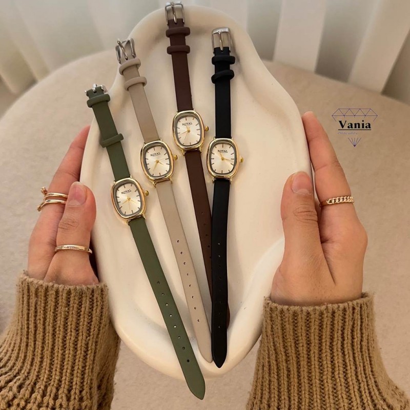 ساعت بند چرمی بیضی رویال کد As1083