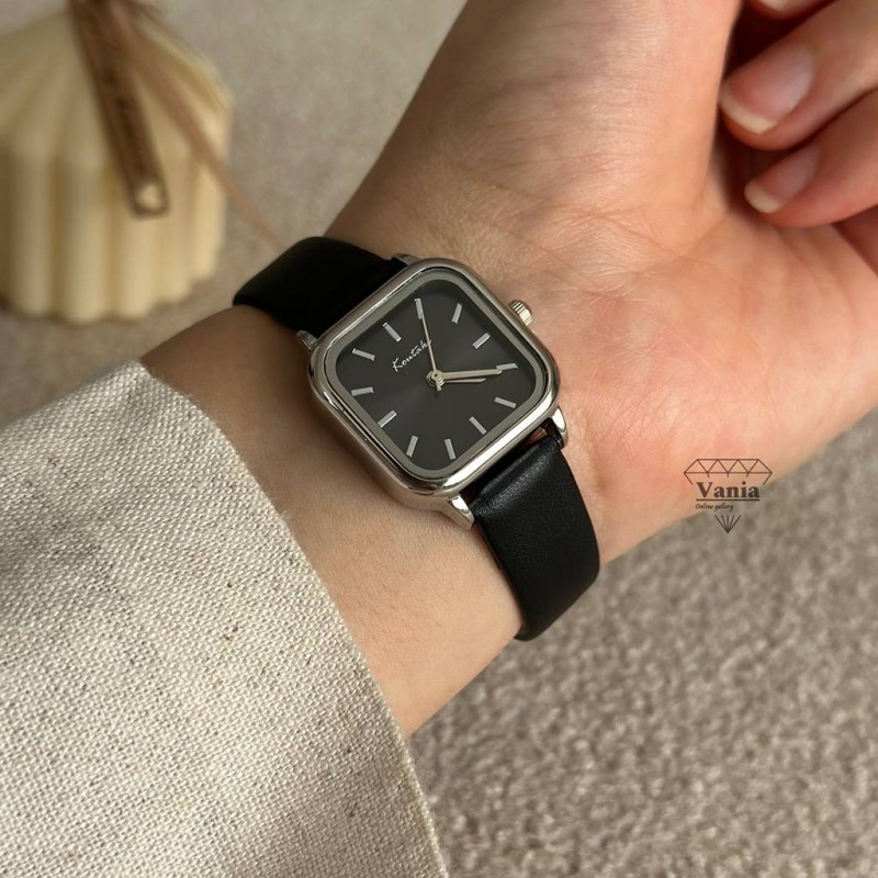 ساعت بند چرمی مشکی موکا کد As1142