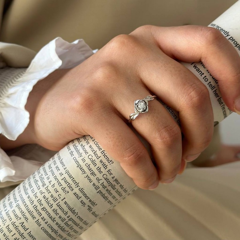 انگشتر تک نگین گل ژوپینگ کد As1206