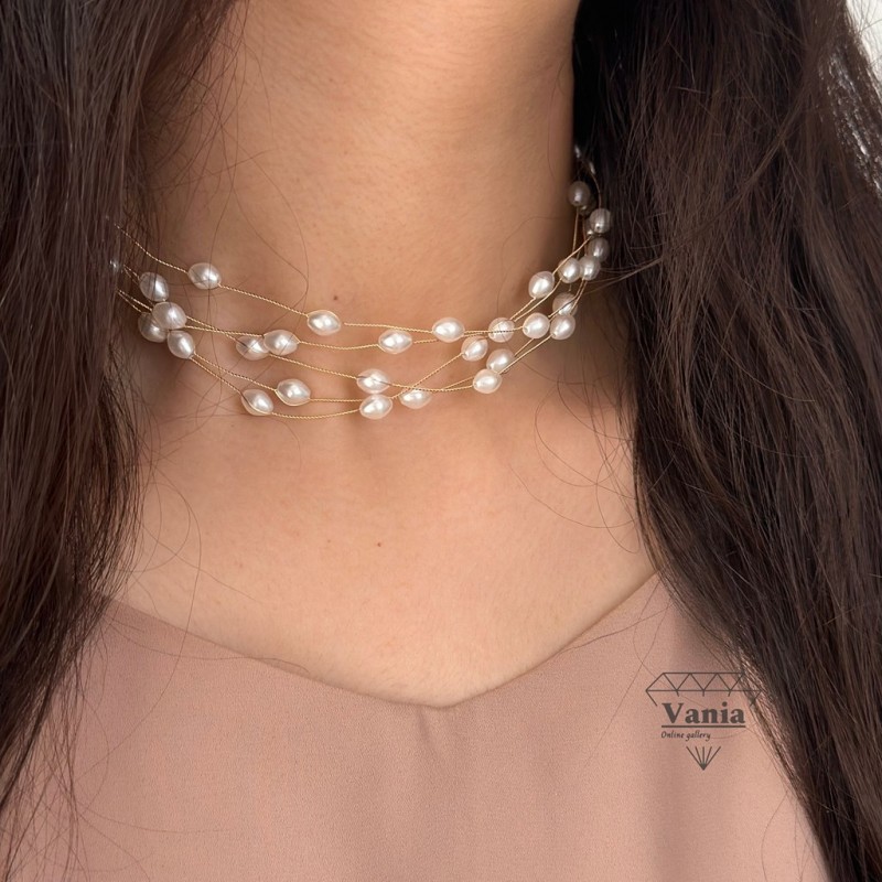 گردبند مرواریدی چند لاین کد As1229