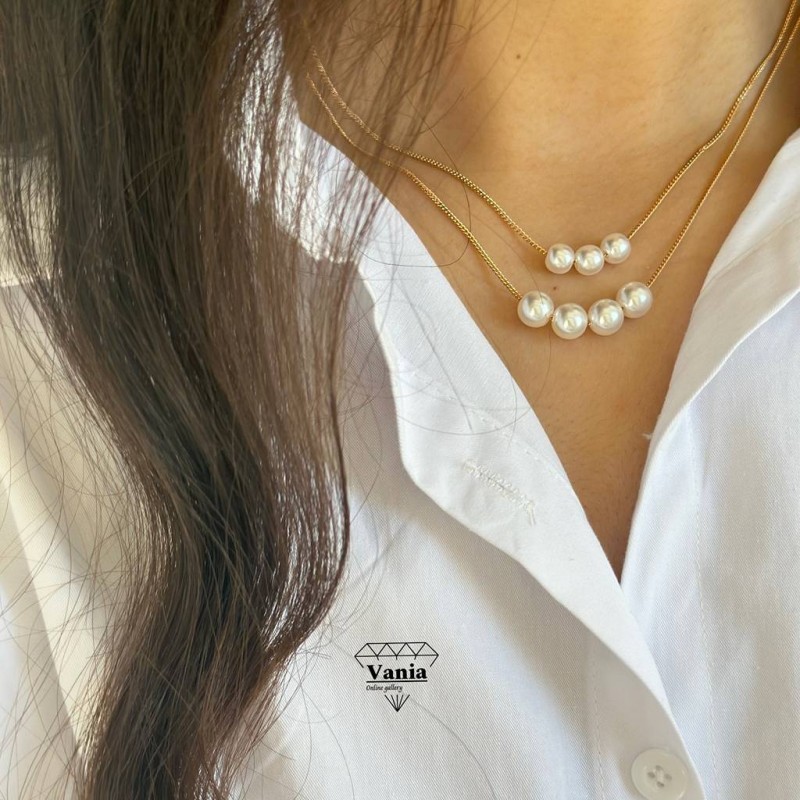 گردنبند دولاین مرواریدی ژوپینگ کد As1295