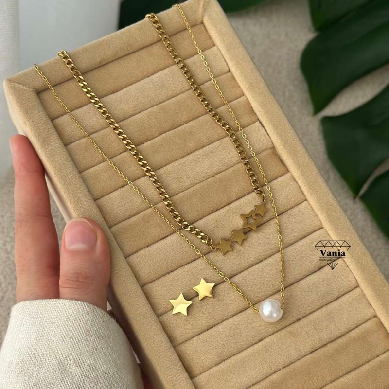 نیم ست استیل مروارید