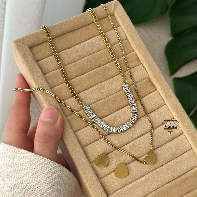 نیم ست استیل دولاین طرح قلب