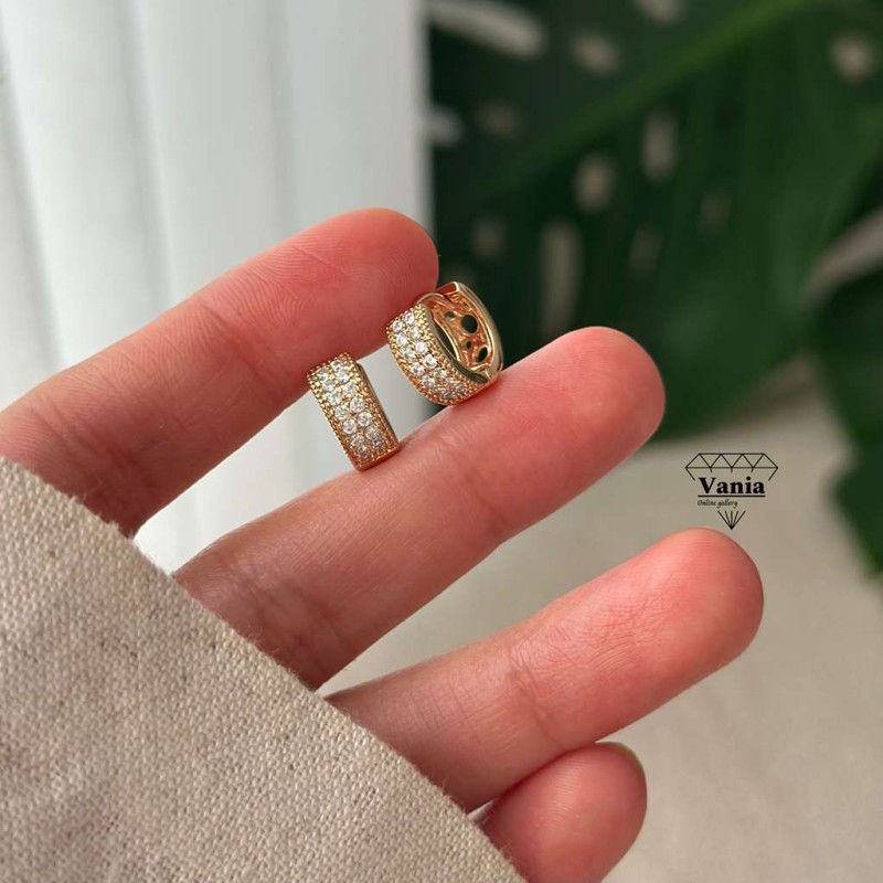 گوشواره حلقه ای ژوپینگ فول نگین