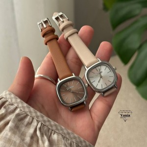 خرید ساعت بند چرمی عسلی و کرم