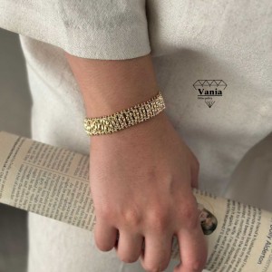 دستبند آجری روکش طلا کد As1435