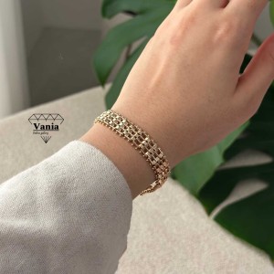 دستبند آجری روکش طلا کد As1436