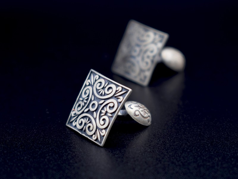 دکمه سردست نقره مهراز