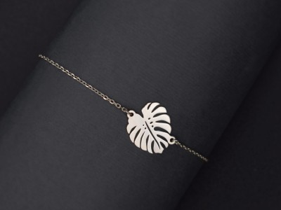 دستبند نقره طرح  برگ انجیری