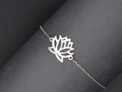 دستبند نقره طرح لوتوس