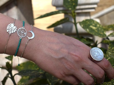 دستبند نقره طرح ماه