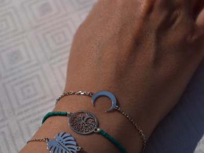 دستبند نقره طرح ماه