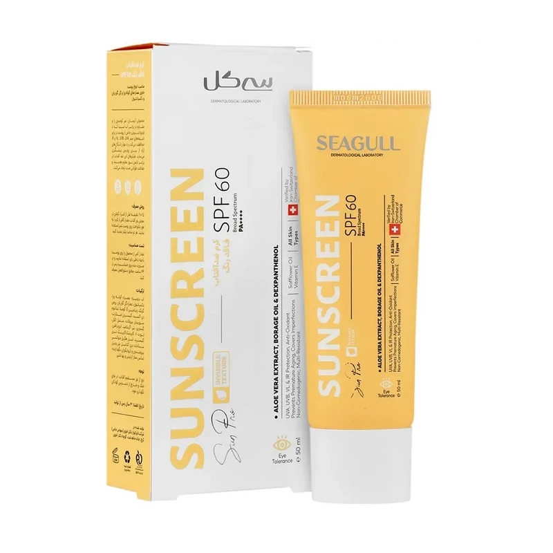 کرم ضد آفتاب بدون رنگ سی گل SPF 60 مدل 314 مناسب برای انواع پوست حجم 50 میلیلیتر