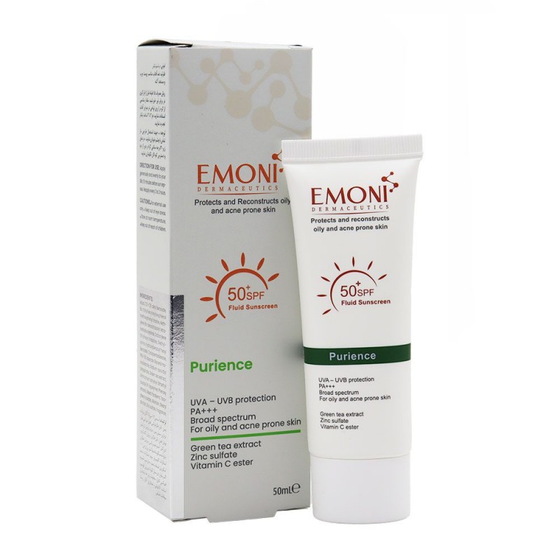کرم ضد آفتاب فلوئید پیورینس SPF50 امونی مناسب پوست چرب و مستعد آکنه 50 میلی لیتر