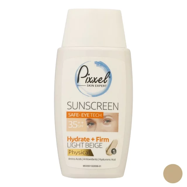 کرم ضدآفتاب فیزیکال رنگی دور چشم بژ روشن پیکسل SPF35 مدل Physical، مناسب انواع پوست حجم 50 میلی‌لیتر