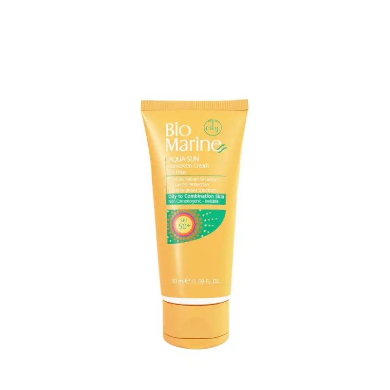 کرم ضد آفتاب بی رنگ بایومارین SPF 50 مناسب پوست چرب حجم 50ml