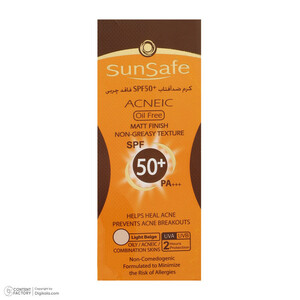 کرم ضدآفتاب و آنتی‌آکنه رنگی سان‌سیف مدل SPF50، مناسب پوست‌های چرب، حجم 50 میلی‌لیتر