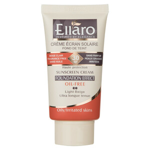 کرم ضد آفتاب رنگی الارو،  SPF 30، مدل Light Beige تحت لیسانس، مناسب پوست‌های چرب و حساس با تنالیته روشن و حجم 40 میلی لیتر، محافظت‌کننده در برابر  اشعه‌های UVA و UVB، دارای فرمولاسیون فاقد چربی، با ماندگاری 3 ساعته