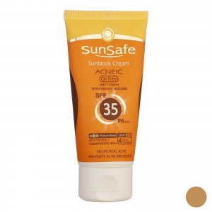 کرم ضد آفتاب رنگی سان سیف SPF 35 مدل 01 بژ متوسط مناسب برای پوست چرب وزن 50 گرم
