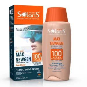 کرم ضد آفتاب رنگی آردن سولاریس SPF100 مدل Max Newgen محافظ UVA ،UVB، ضد آب، مناسب پوست حساس حجم 100 میلی‌لیتر