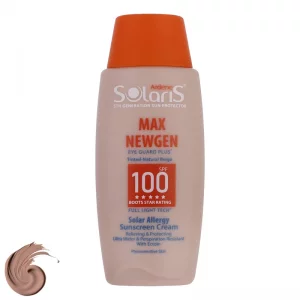کرم ضد آفتاب رنگی آردن سولاریس SPF100 مدل Max Newgen محافظ UVA ،UVB، ضد آب، مناسب پوست حساس حجم 100 میلیلیتر