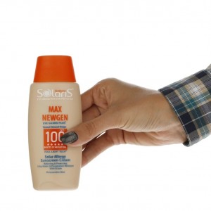 کرم ضد آفتاب رنگی آردن سولاریس SPF100 مدل Max Newgen محافظ UVA ،UVB، ضد آب، مناسب پوست حساس حجم 100 میلی‌لیتر