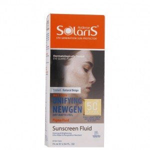 فلوئید ضد آفتاب رنگی آردن سولاریس +SPF50 مدل Unifying Newgen محافظ UVB، ضد پیری، مرطوب‌کننده، مناسب انواع پوست حجم 75 میلی‌لیتر