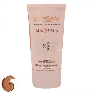 کرم ضد آفتاب رنگی سان سیف SPF50 مدل NC20 بژ طلایی مناسب انواع پوست حجم 40 میلی لیتر