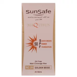 کرم ضد آفتاب رنگی سان سیف SPF50 مدل NC20 بژ طلایی مناسب انواع پوست حجم 40 میلی لیتر