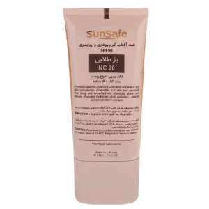 کرم ضد آفتاب رنگی سان سیف SPF50 مدل NC20 بژ طلایی مناسب انواع پوست حجم 40 میلی لیتر