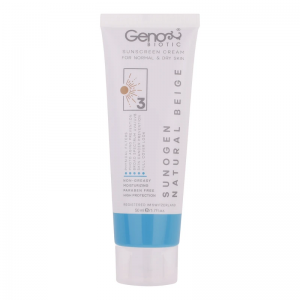 کرم ضدآفتاب رنگی ژنوبایوتیک SPF50 مدل بژ طبیعی مناسب پوست‌های خشک و معمولی، حجم 50 میلی‌لیتر