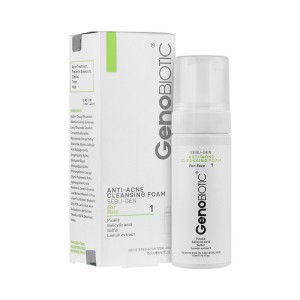 فوم شستشوی صورت ژنوبایوتیک مدل Sebu Gen مناسب پوست‌های آکنه‌ای حجم 150 میلی لیتر