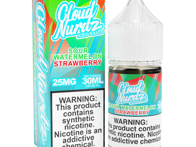 سالت هندوانه توت فرنگی یخ کلود نوردز | Cloud Nurdz Iced Sour Watermelon Strawberry