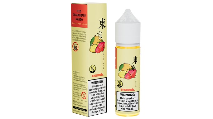 جویس توت فرنگی انبه یخ توکیو 60 میلی گرم | TOKYO ICED STRAWBERRY MANGO E-JUICE 60ml