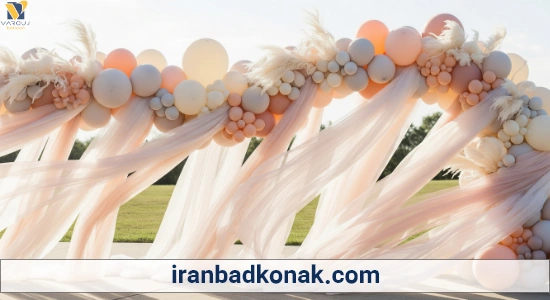 بادکنک ارایی تولد با پارچه حریر