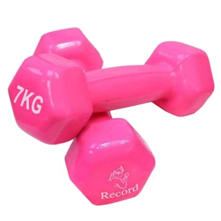 دمبل ایروبیک بانوان روکش‌ دار 7 کیلوگرمی - دو عددی