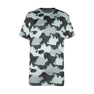 تیشرت ورزشی مردانه یقه گرد سوزنی طرحدار نایک مدل کد AT115