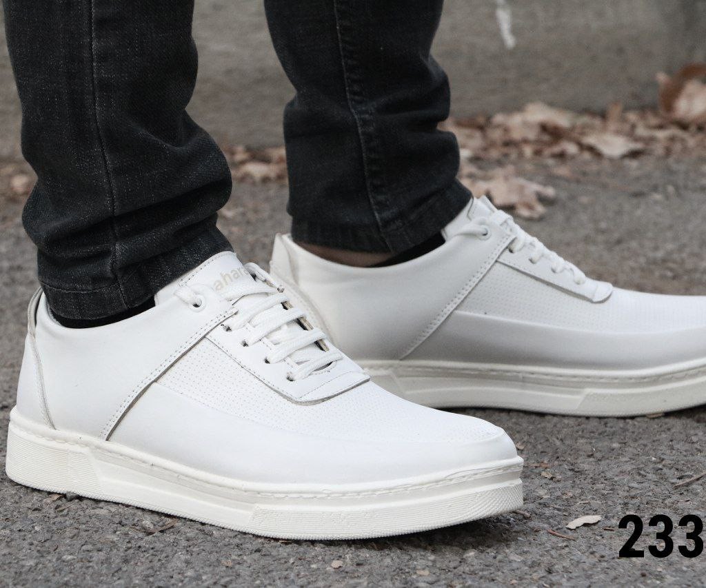 فروش  ویژژژه  این هفته کفش مدل باکیفیت رویه چرمی بندی مردانه پسرانه به رنگ سفید تمام با ارسال رایگان کد 2331