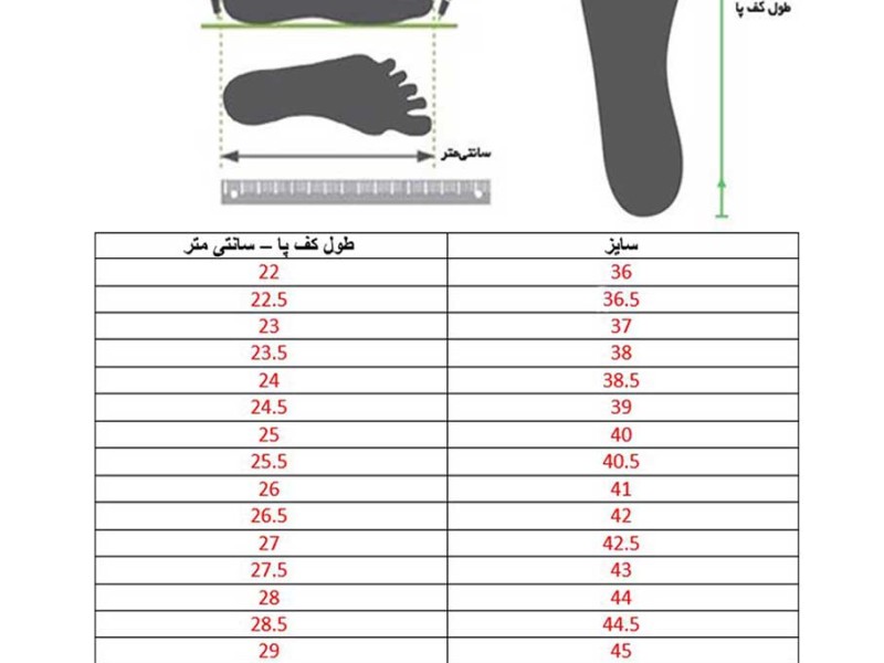 راهنمای کامل برای انتخاب بهتر سایز کفش