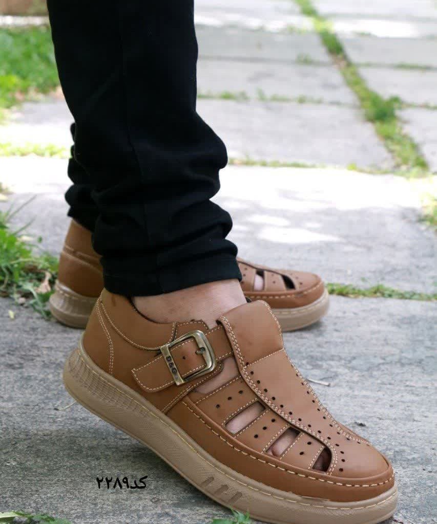 حراج  ویژه کفش تابستانه مردانه پسرانه طبی  زیره پیو رنگ قهوه ای روشن با ارسال رایگان 2289
