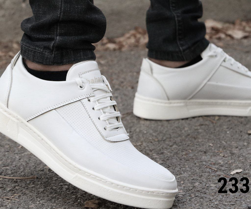 فروش  ویژژژه  این هفته کفش مدل باکیفیت رویه چرمی بندی مردانه پسرانه به رنگ سفید تمام با ارسال رایگان کد 2331