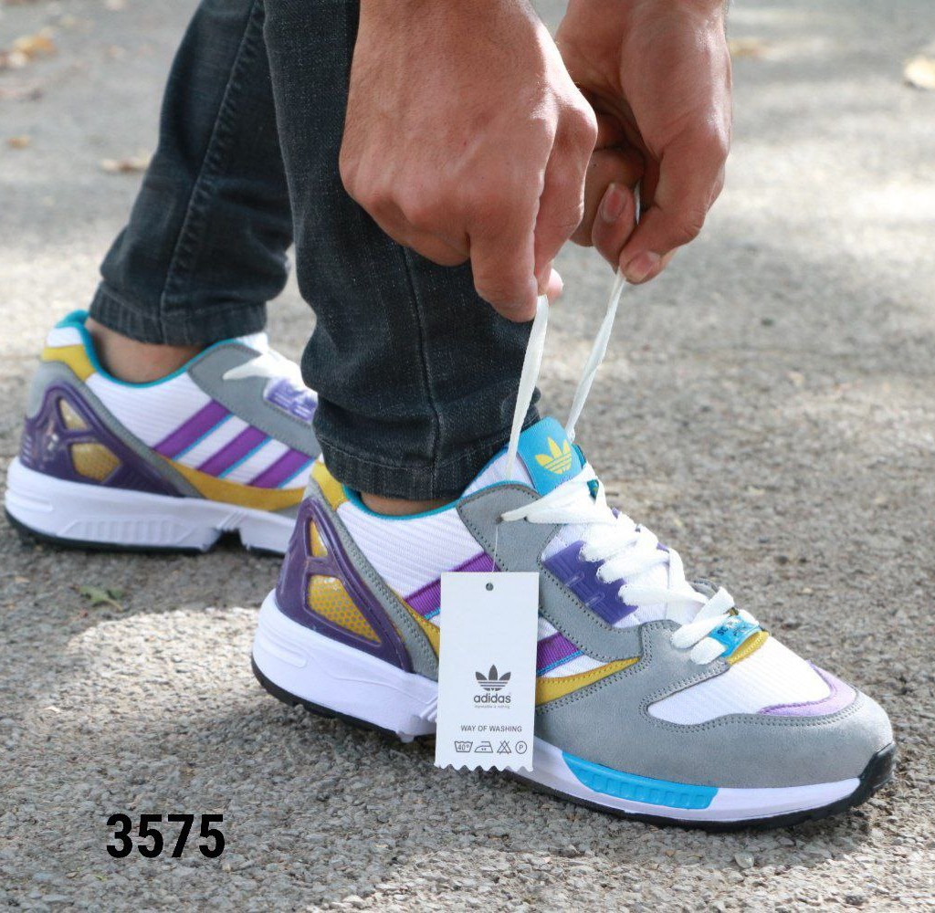کفش کتونی اسپرت مدل زد ایکس  ZX  شیک و بروز مردانه پسرانه رنگ  طوسی بنفش خوش رنگ با ارسال رایگان کد3600