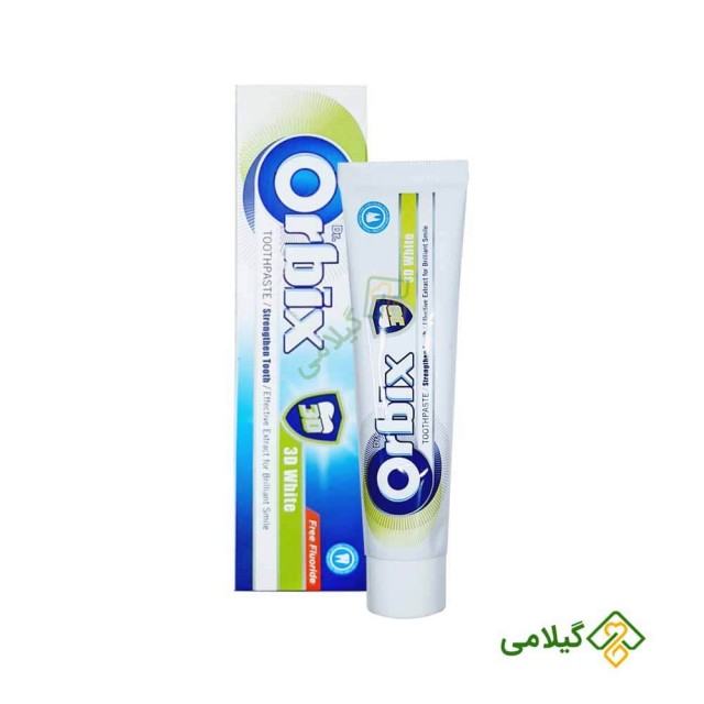 خمیر دندان گیاهی کامل سفید کننده فاقد فلوراید دکتر اربیکس ( Orbix 3D White Toothpaste )