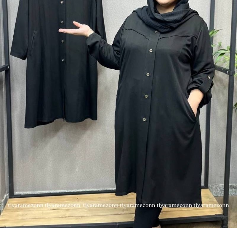 مدل مانتو سایز بزرگ مشکی؛ انتخابی ایدهآل برای مهمانیها و مجالس رسمی