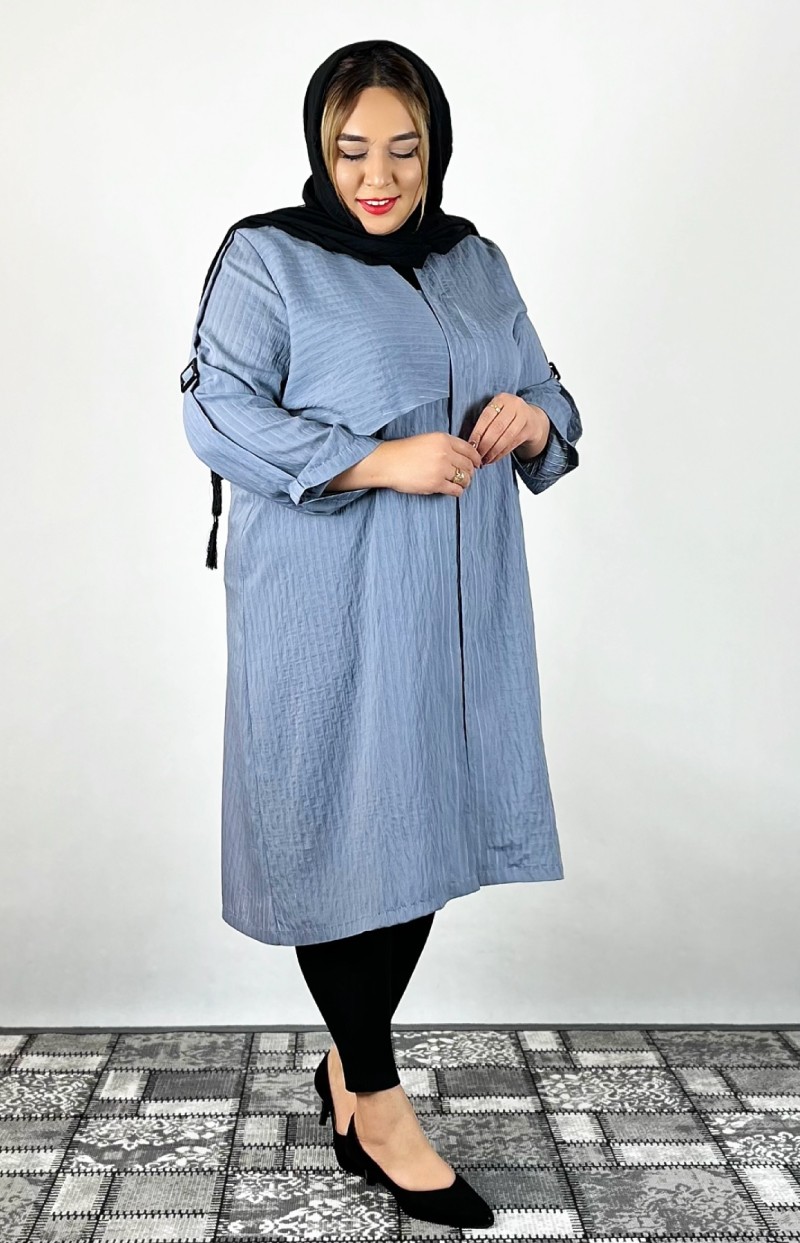 مانتو زنانه پلوتی شنل دار کد 003