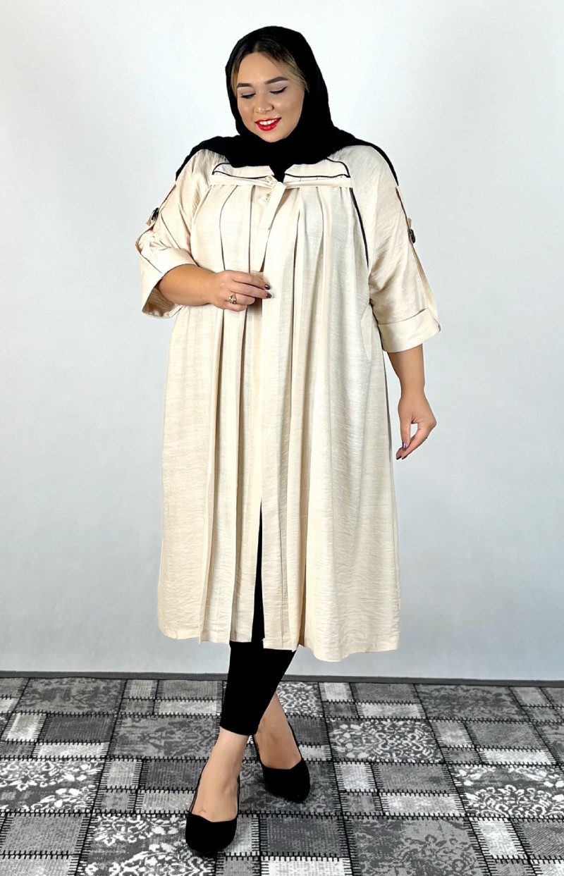 مانتو زنانه رگلان بند دار مغزی دوزی شده کد 001