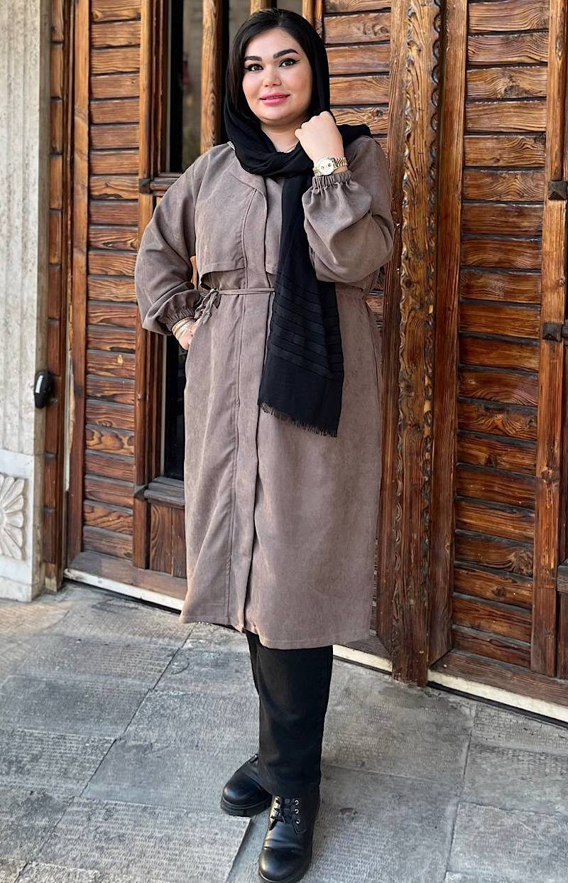 مانتو میکرو ژیله دار دکمه مخفی زنانه کد 045