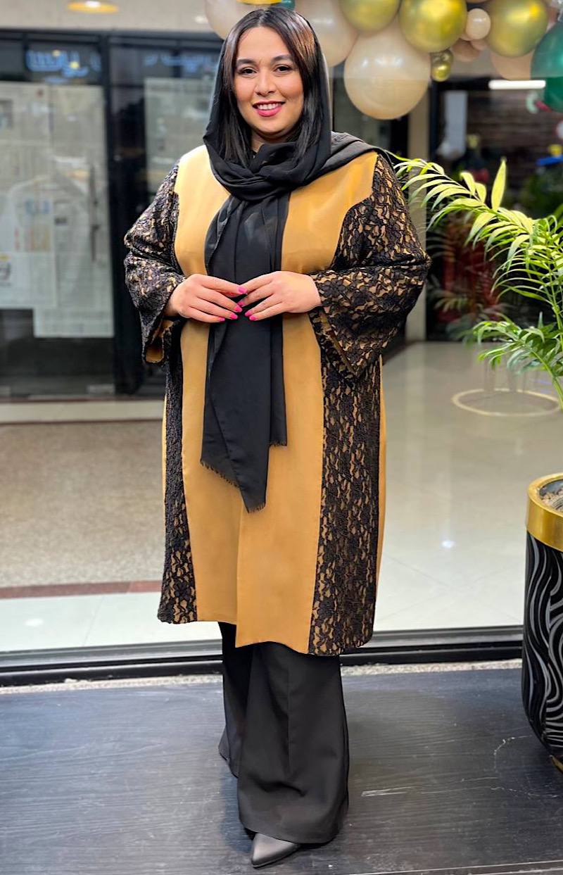 مانتو سایزبزرگ بلند آستین دانتل کد 122