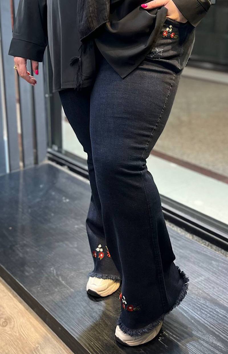 شلوار دمپا سایزبزرگ کشی گل سرخ کد 155